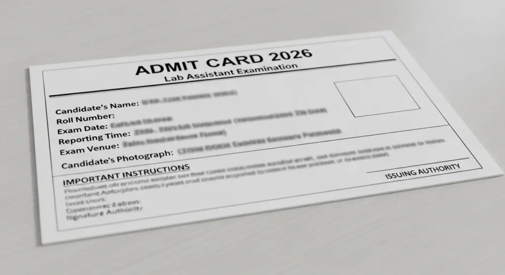 Lab Assistant Admit Card 2026