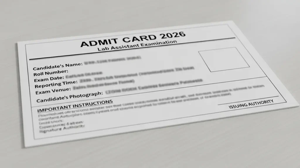 Lab Assistant Admit Card 2026