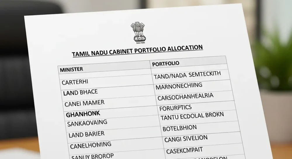 Tamil Nadu Cabinet Portfolio Allocation