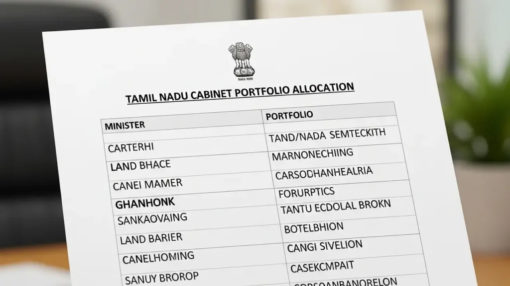 Tamil Nadu Cabinet Portfolio Allocation