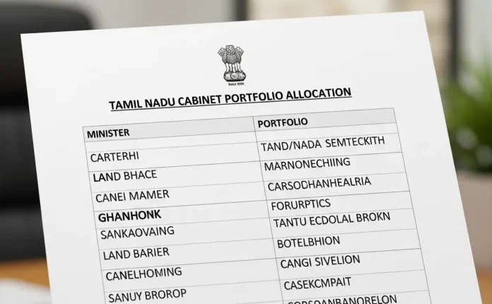 Tamil Nadu Cabinet Portfolio Allocation