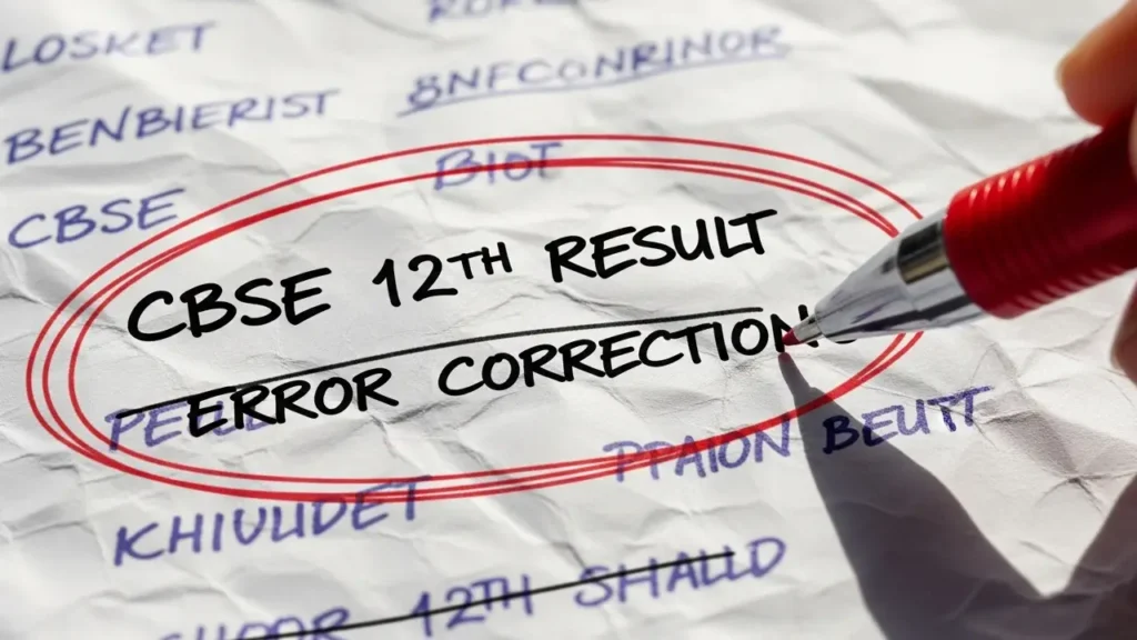 CBSE 12th Result Error Correction