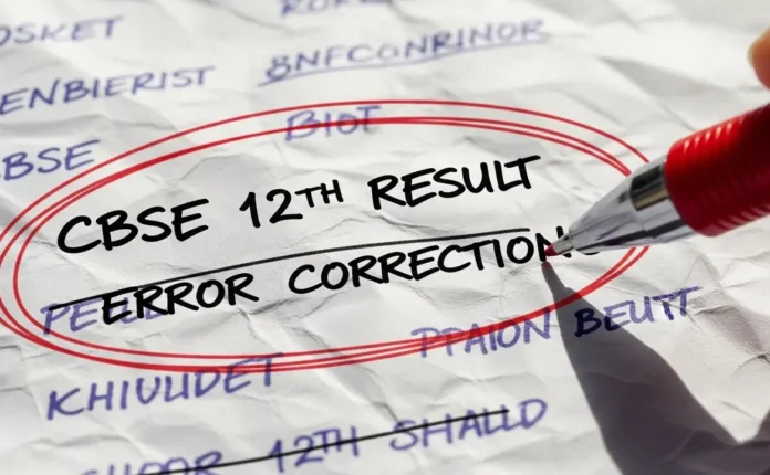 CBSE 12th Result Error Correction